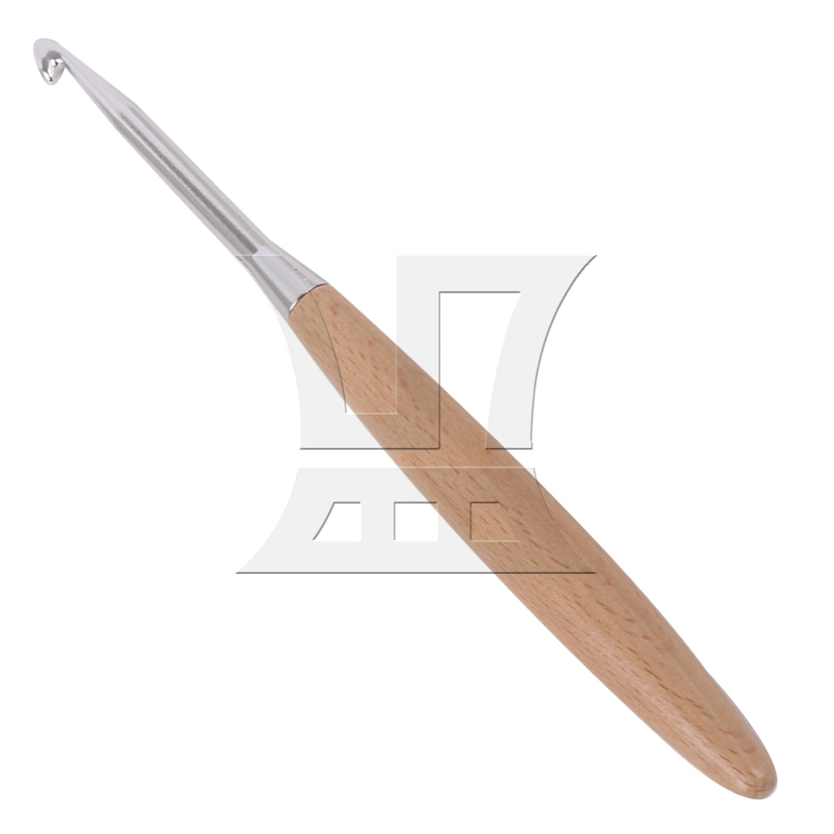 BQLZR 1pc Handmade DIY Wooden Handle Crochet Hook Wool 6mm Knitting Hook Natural Color Easy to Grip