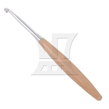 BQLZR 1pc Handmade DIY Wooden Handle Crochet Hook Wool 6mm Knitting Hook Natural Color Easy to Grip