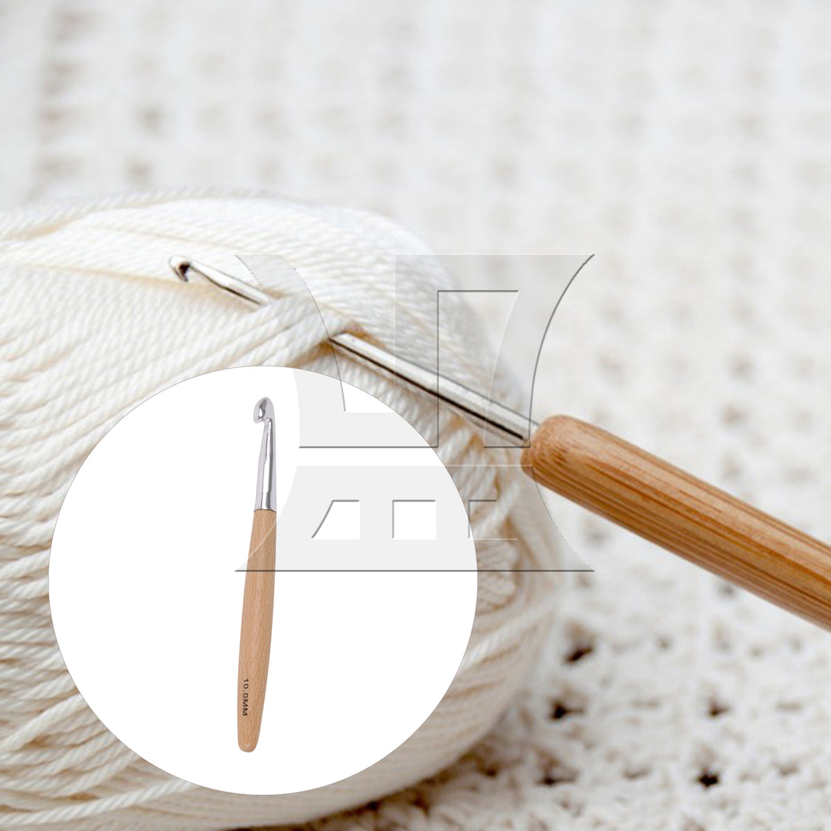 BQLZR Metal Crochet Hook With Solid Wood Handle, Light Weight And Easy To Carry, Used For Yarn Crafting, Width 1cm