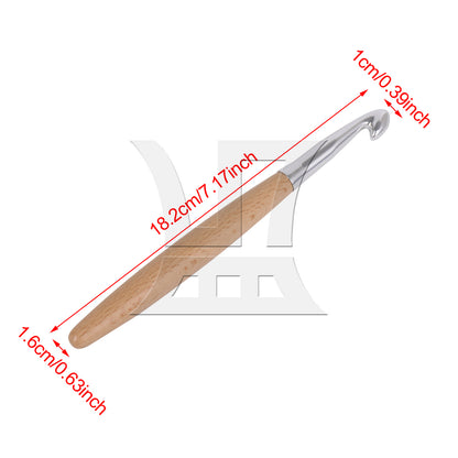 BQLZR Metal Crochet Hook With Solid Wood Handle, Light Weight And Easy To Carry, Used For Yarn Crafting, Width 1cm