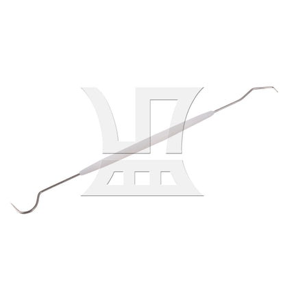 BQLZR 1pc Double Headed Plastic Handle Stainless Steel Crochet Hook White Double Ended Crochet Hook