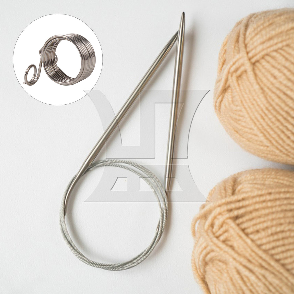 BQLZR 1pc Stainless Steel Finger Knitting Ring Crochet Loop Ring for Fingers Large Size