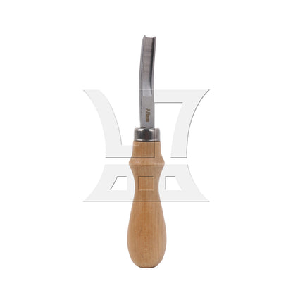 BQLZR 1pc Wooden Handle Leather Edge Skiving Beveler 8mm Wide Mouth Comfortable Hold Tools