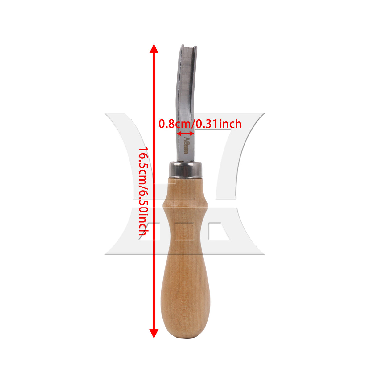 BQLZR 1pc Wooden Handle Leather Edge Skiving Beveler 8mm Wide Mouth Comfortable Hold Tools
