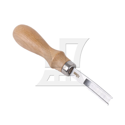 BQLZR 1pc Wooden Handle Leather Edge Skiving Beveler 8mm Wide Mouth Comfortable Hold Tools