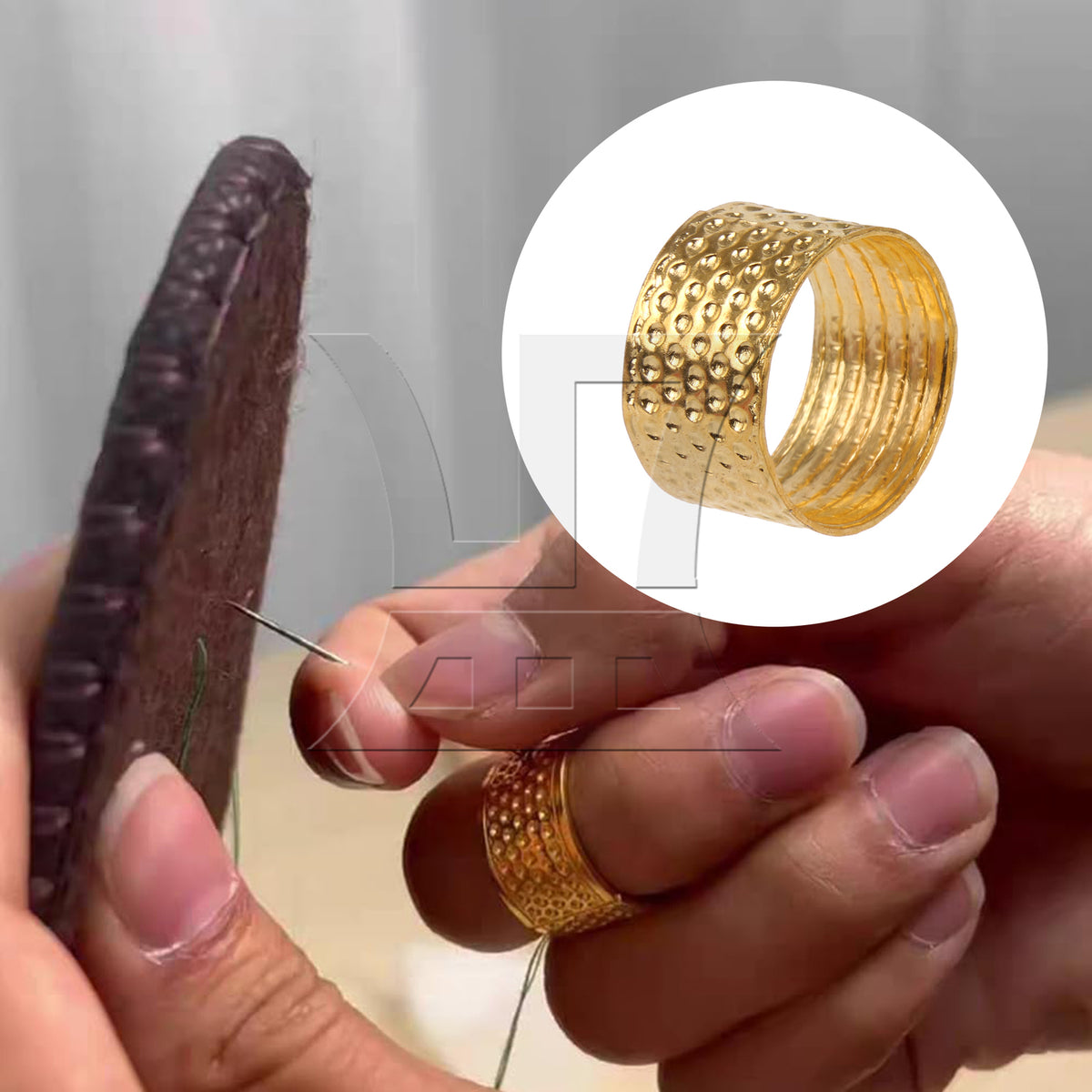 BQLZR 3 Pcs Gold Sewing Thimble Tool, Not Easy To Break,0.75x0.43 Inch