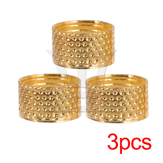 BQLZR 3 Pcs Gold Sewing Thimble Tool, Not Easy To Break,0.75x0.43 Inch