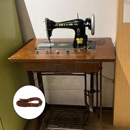 BQLZR Brown Treadle Sewing Machine Belt With Hook For Professionals, 72.05x0.19 Inches
