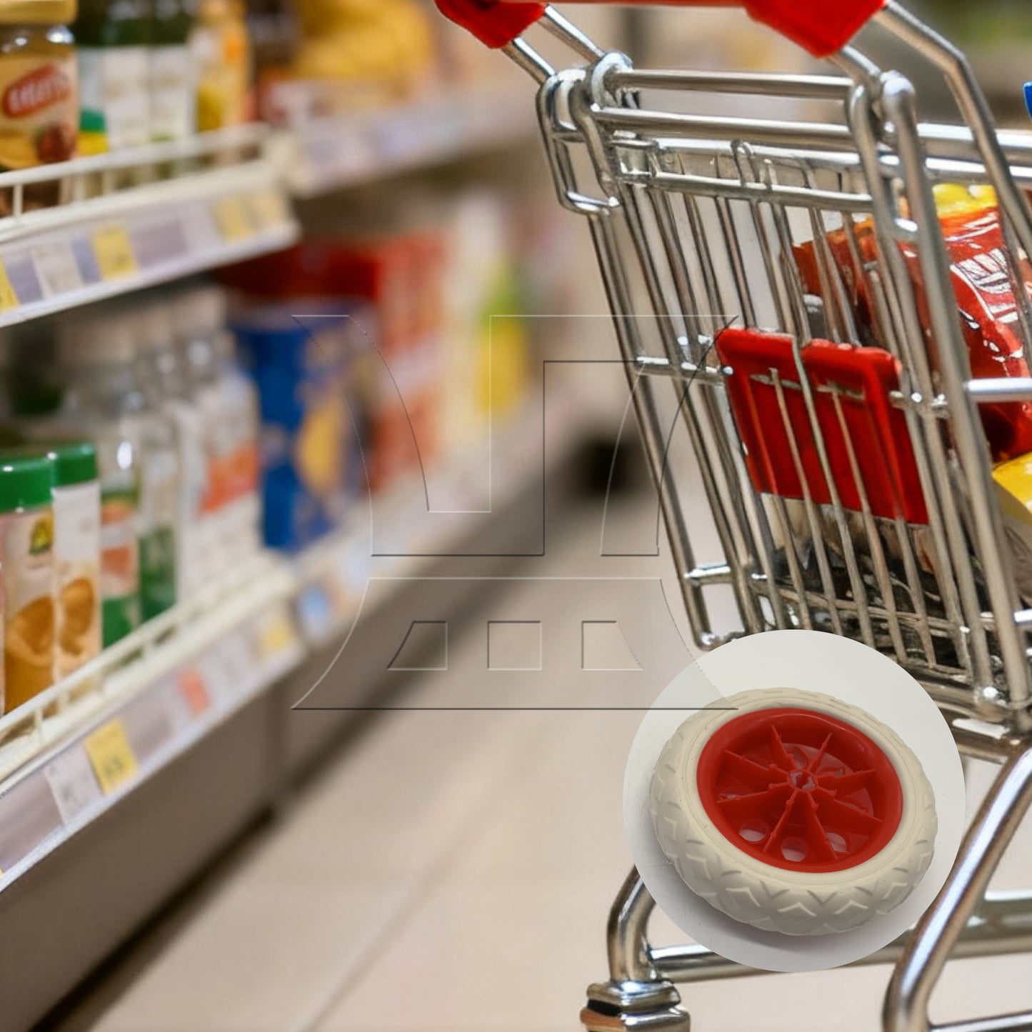 BQLZR 1pc Shopping Cart Wheel Red 16 Cm Cart Accessories Walker Shopping Cart Wheel Bearing Wheel