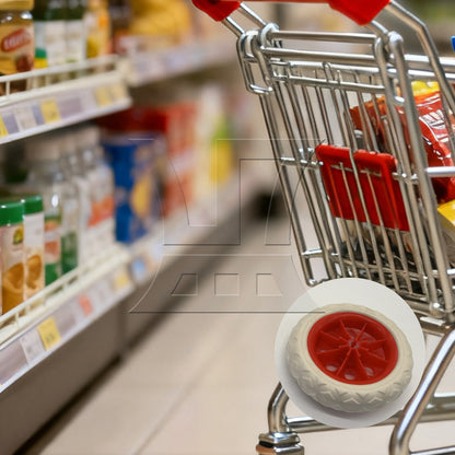 BQLZR 1pc Shopping Cart Wheel Red 16 Cm Cart Accessories Walker Shopping Cart Wheel Bearing Wheel