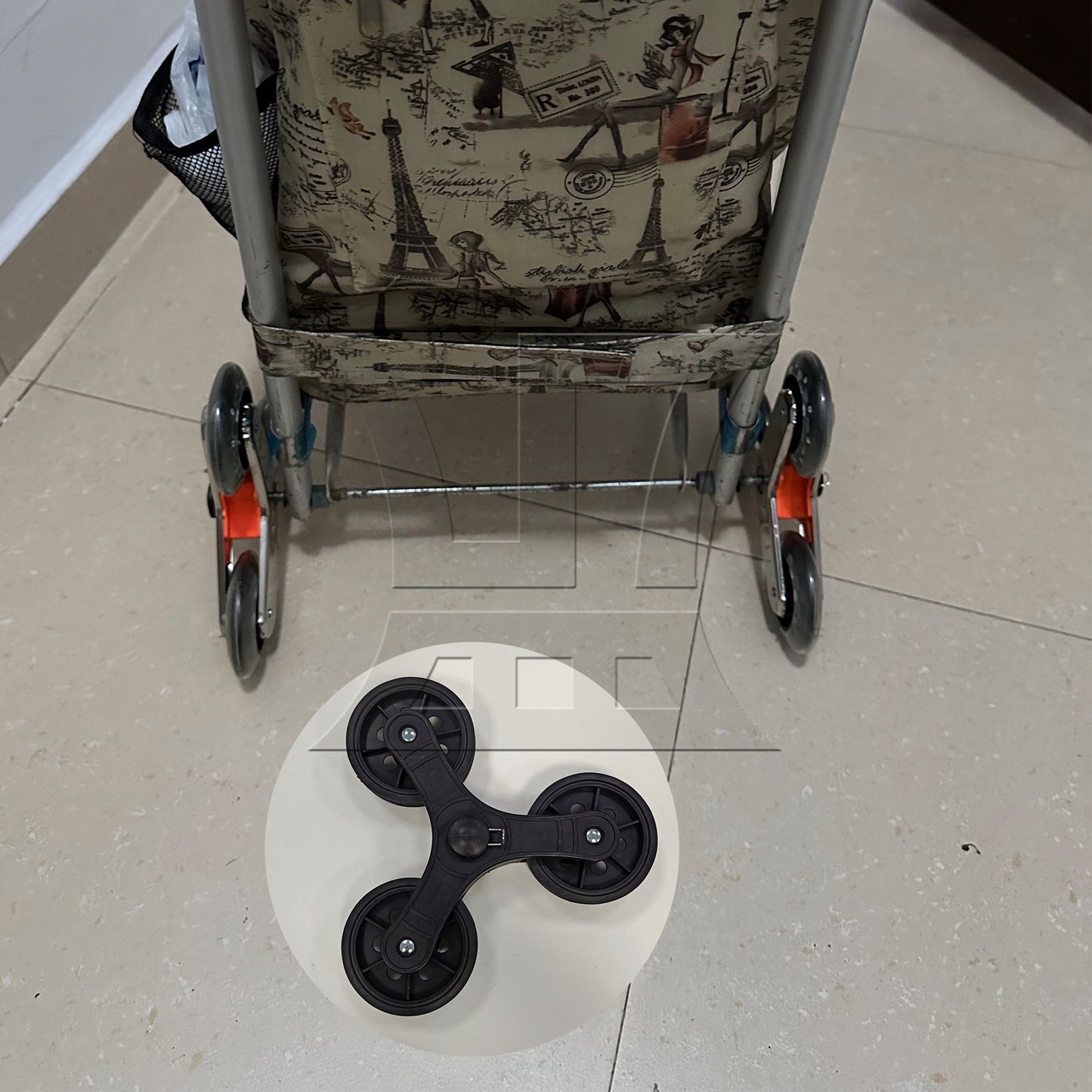 BQLZR 1pc Stair Climbing Wheel Black Greeting Car Climbing Stairs Triangular Wheels Six Wheels Climbing Stairs Wheels