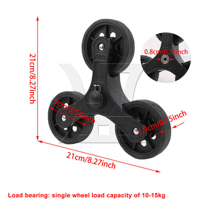 BQLZR 1pc Stair Climbing Wheel Black Greeting Car Climbing Stairs Triangular Wheels Six Wheels Climbing Stairs Wheels