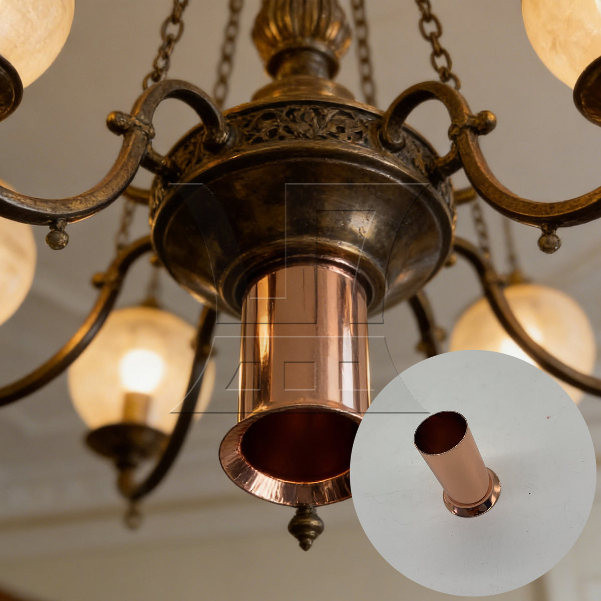 BQLZR 1pc E14 Chandelier Socket Sleeve 30 x 60mm Rose Gold Crystal Chandelier Hardware Iron Casing