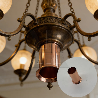 BQLZR 1pc E14 Chandelier Socket Sleeve 30 x 60mm Rose Gold Crystal Chandelier Hardware Iron Casing