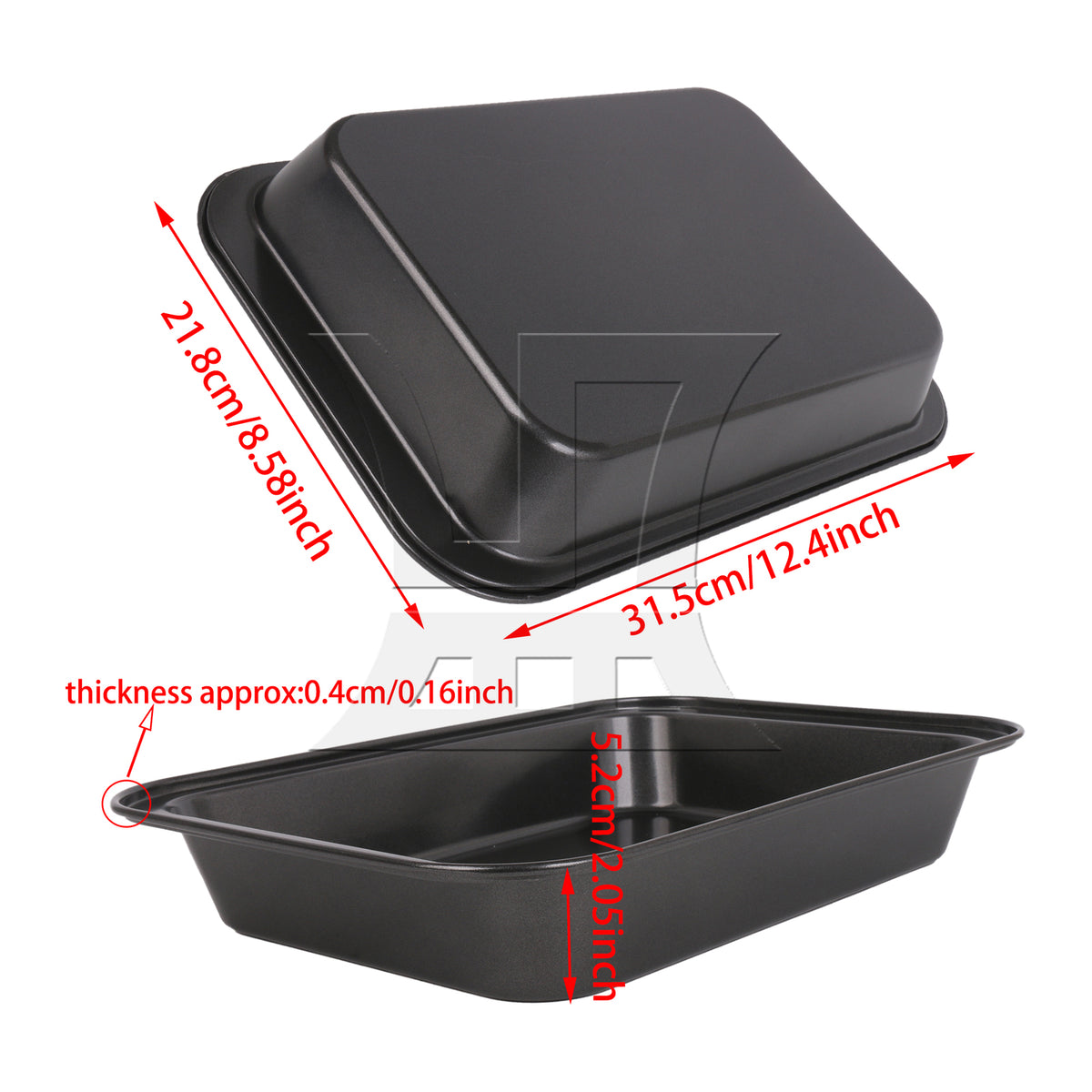 BQLZR Rectangular Baking Pan, Thick And Sturdy, For Baking Bread, 12.4x8.58 Inches
