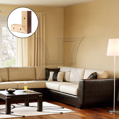 BQLZR L-Shaped Wooden Furniture Legs, Strong And Reliable, For Sofa, 5.91x1.97x1.97 Inches