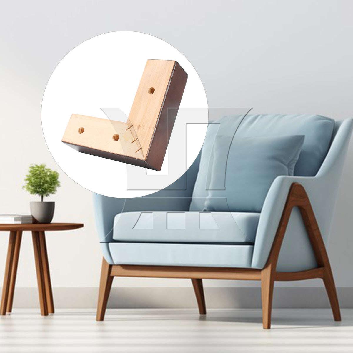 BQLZR L-Shaped Wooden Furniture Legs, Strong And Reliable, For Sofa, 5.91x1.97x1.97 Inches