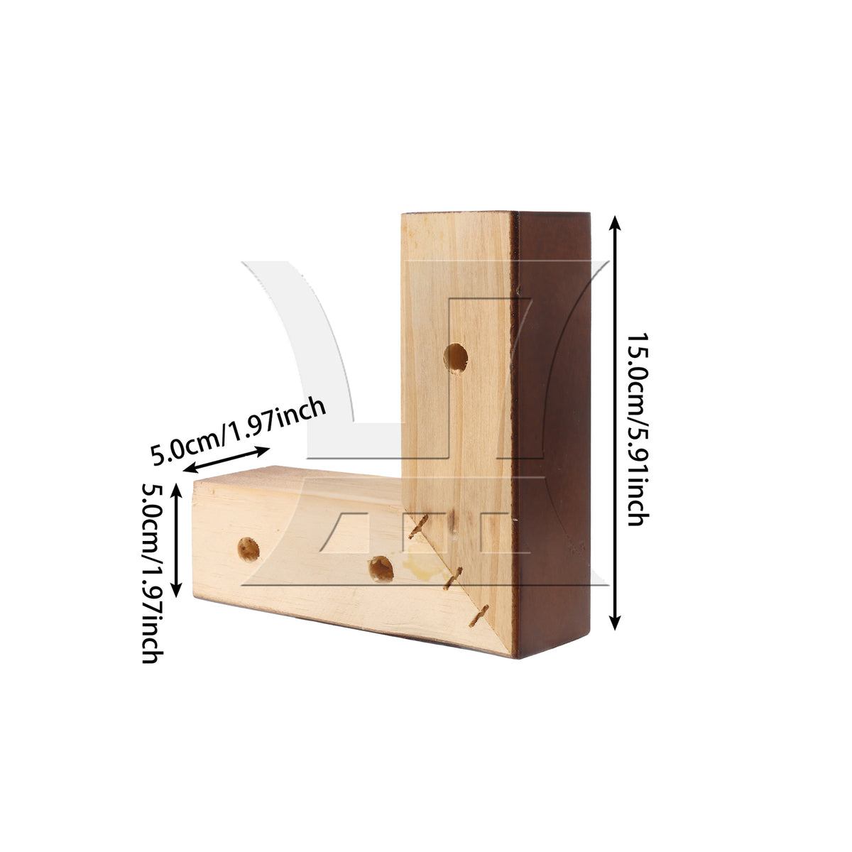 BQLZR L-Shaped Wooden Furniture Legs, Strong And Reliable, For Sofa, 5.91x1.97x1.97 Inches