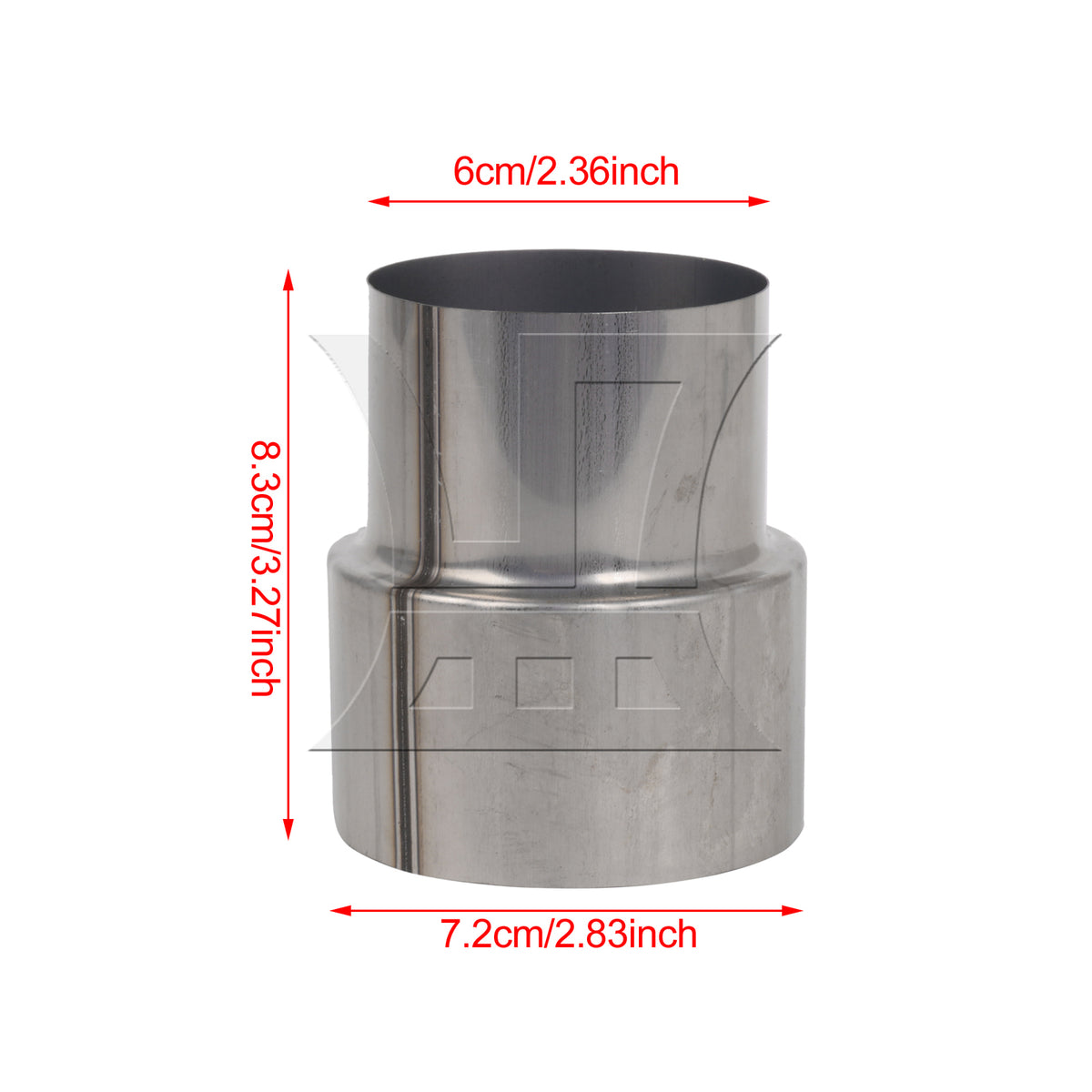 BQLZR Stainless Steel Exhaust Tube Reducing Adapter, Professionally Designed, 2.36inch Inner Diameter, 2.83inch Outer Diameter