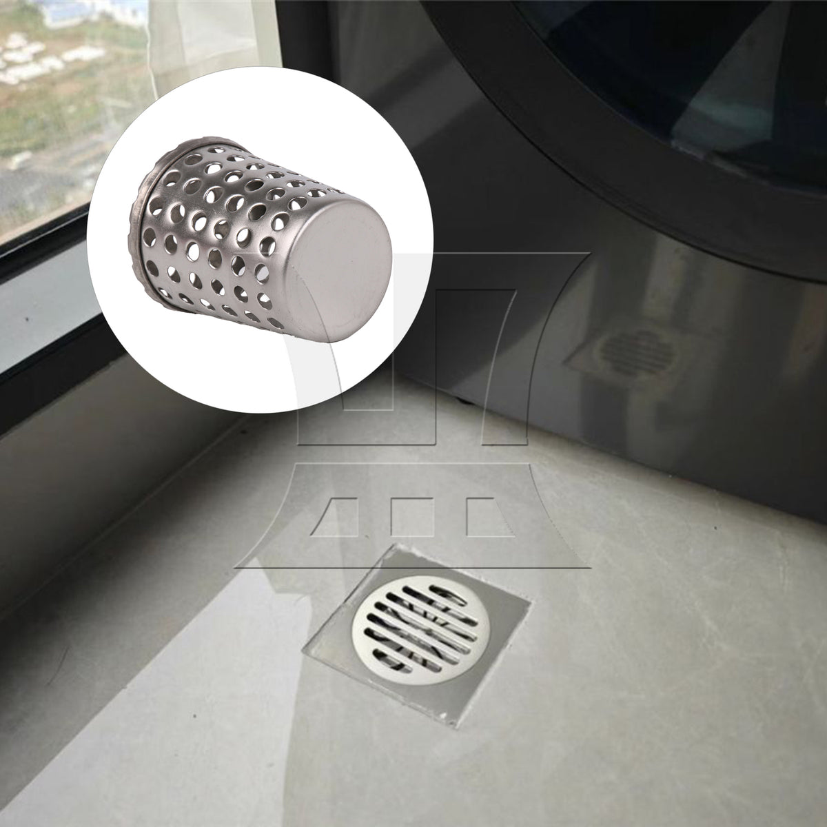 BQLZR Stainless Steel Shower Floor Drain, Secure Installation, 1.97x1.57x1.57 Inches