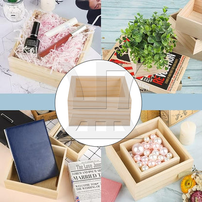 BQLZR 1PCS Wood Storage Box, Smooth Surface, For Storing Jewelry, 3.15x3.15x1.57 Inches