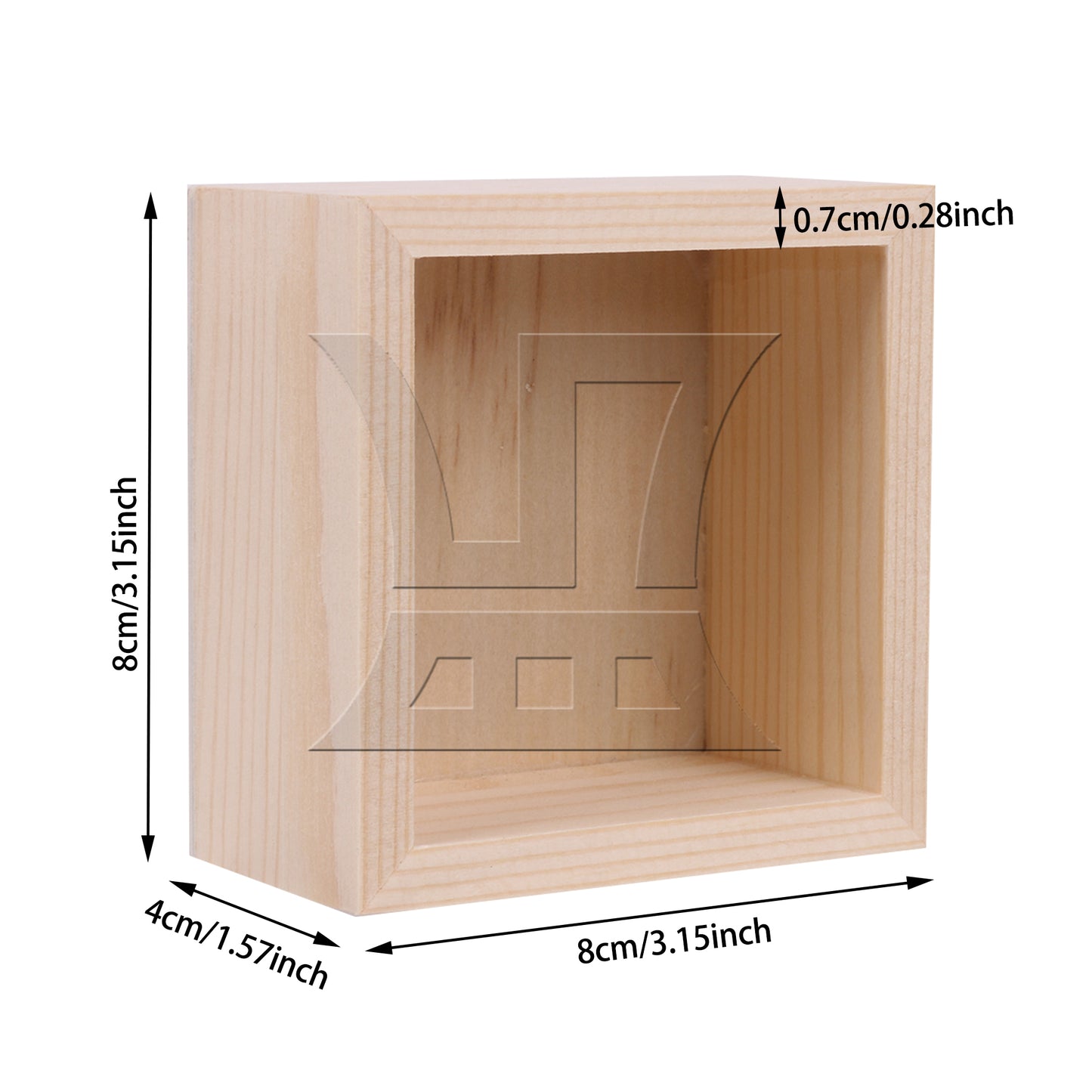 BQLZR 1PCS Wood Storage Box, Smooth Surface, For Storing Jewelry, 3.15x3.15x1.57 Inches