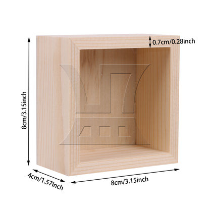 BQLZR 1PCS Wood Storage Box, Smooth Surface, For Storing Jewelry, 3.15x3.15x1.57 Inches