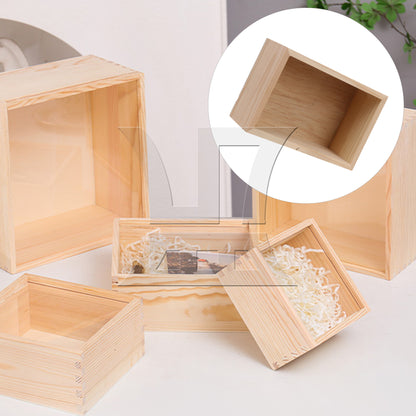 BQLZR Natural Wood Storage Box With Smooth Surface For Storing Hair Accessories, 5.91x3.94x2.36 Inches