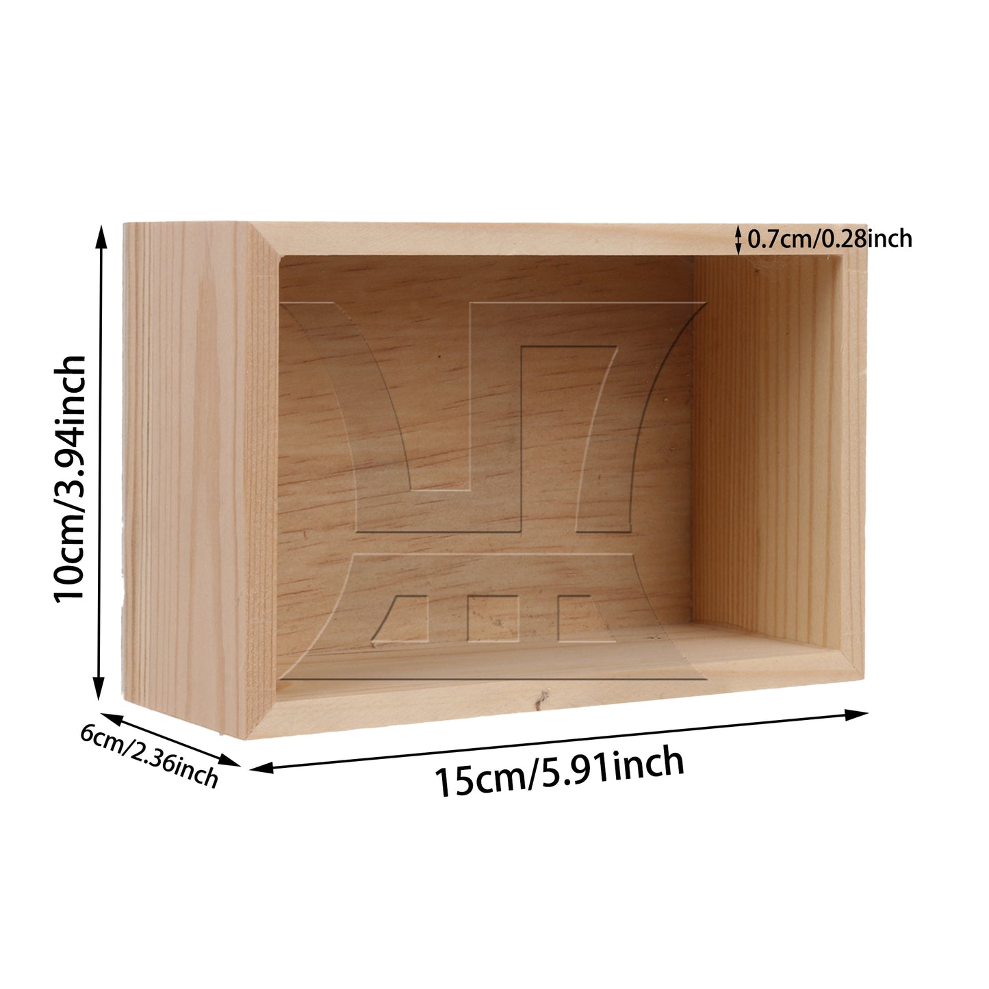 BQLZR Natural Wood Storage Box With Smooth Surface For Storing Hair Accessories, 5.91x3.94x2.36 Inches