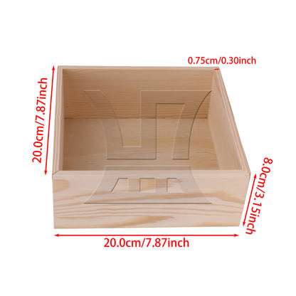 BQLZR Unfinished Wood Storage Box, Long-Lasting, For Storing Small Keepsakes, 7.87x7.87x3.15 Inches