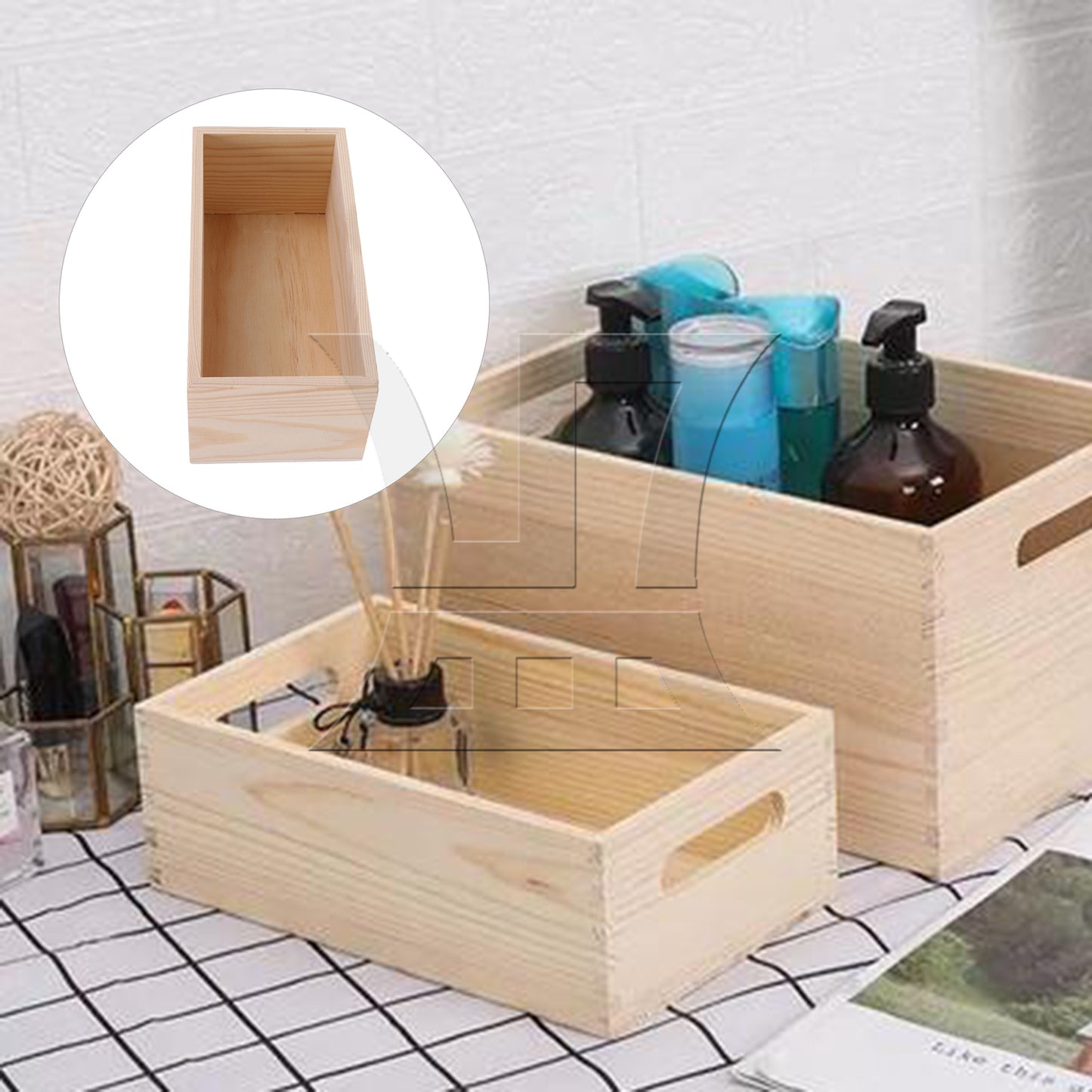 BQLZR Unfinished Wooden Storage Box, Long-Lasting, For Storing Watches, 7.87x3.94x3.15inch