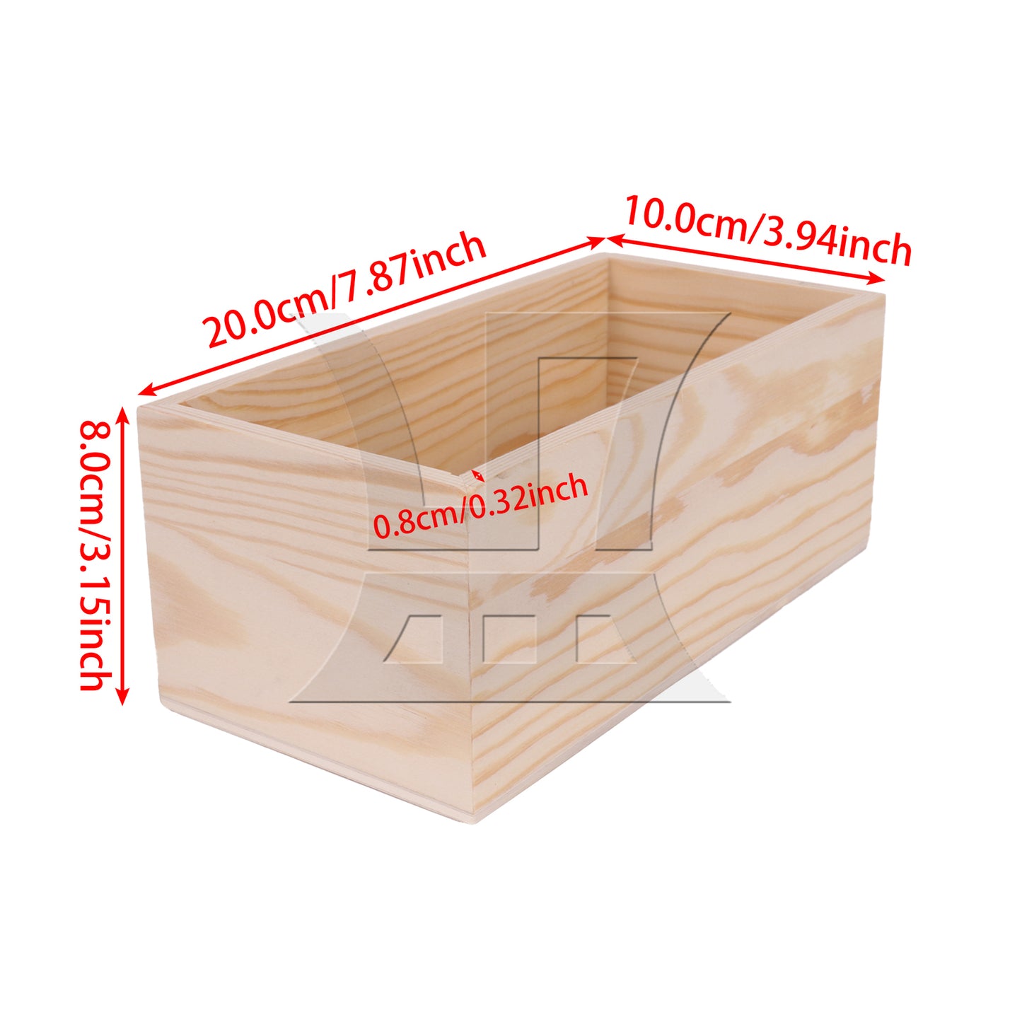 BQLZR Unfinished Wooden Storage Box, Long-Lasting, For Storing Watches, 7.87x3.94x3.15inch