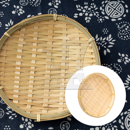 BQLZR 1pc Bamboo Tray, Round 22cm, Suitable For Family Dining Tables