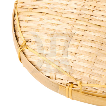 BQLZR 1pc Bamboo Tray, Round 22cm, Suitable For Family Dining Tables