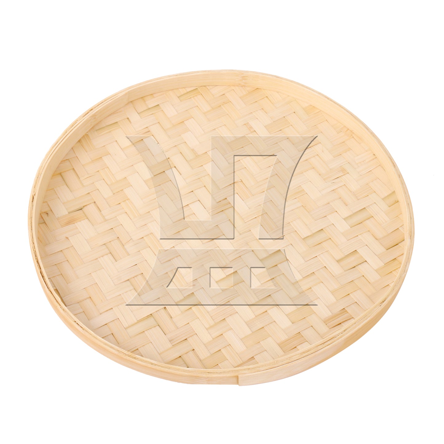 BQLZR 1pc Shallow Mouth Bamboo Tray, Round 30cm, Suitable For Family Dining Tables