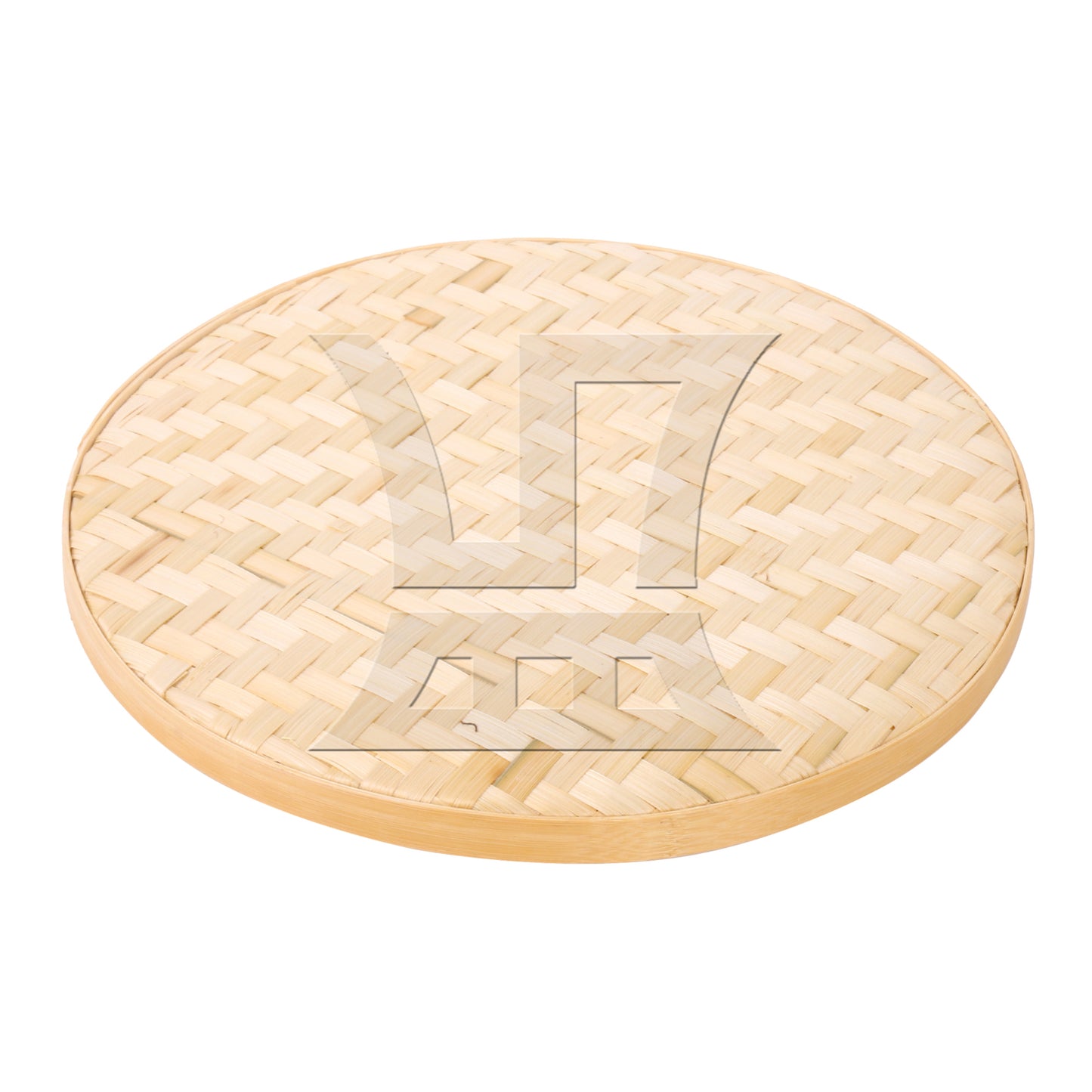 BQLZR 1pc Shallow Mouth Bamboo Tray, Round 30cm, Suitable For Family Dining Tables