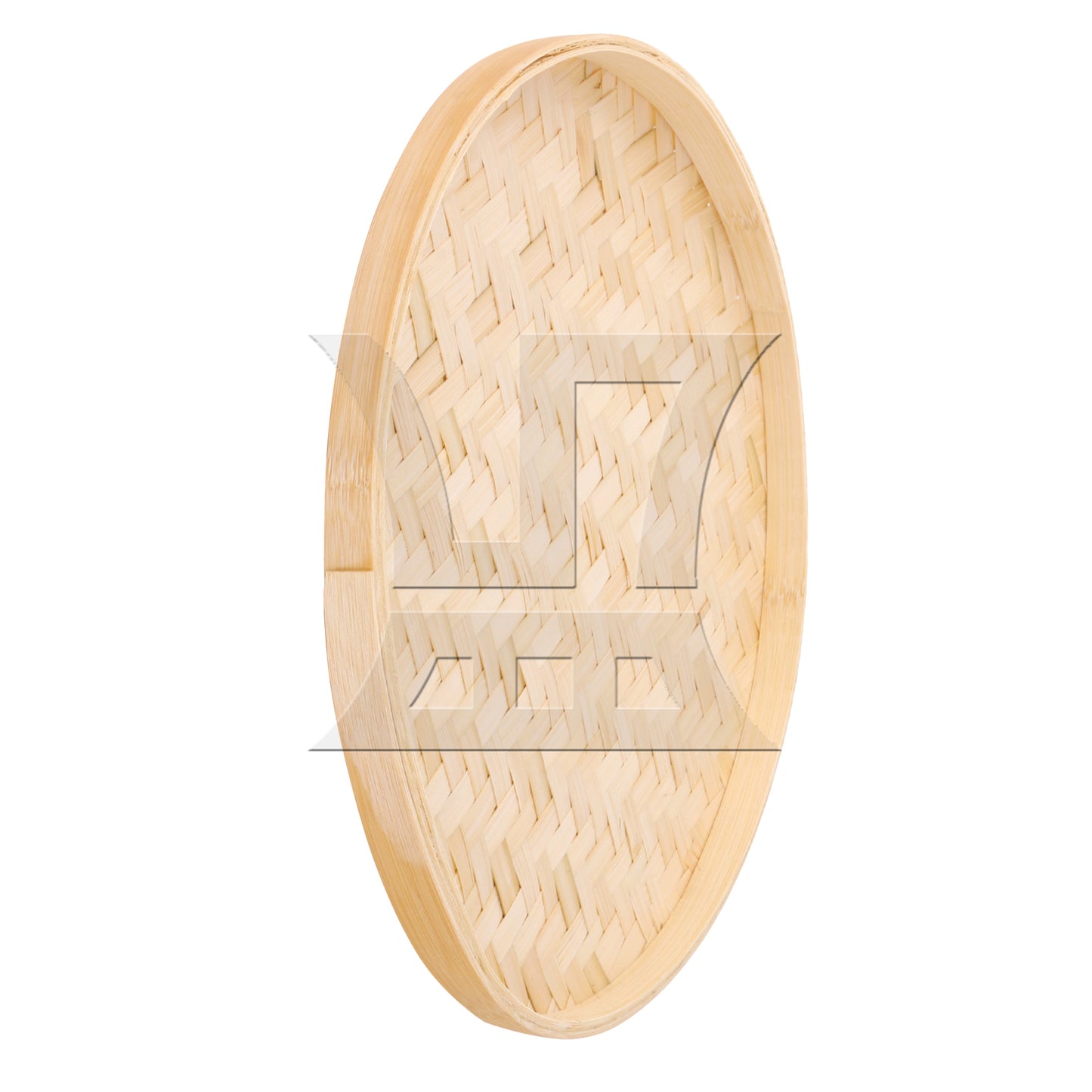 BQLZR 1pc Shallow Mouth Bamboo Tray, Round 30cm, Suitable For Family Dining Tables