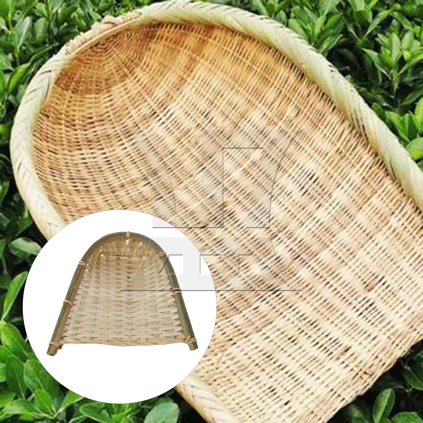 BQLZR 1pc Bamboo Weaving Dustpan, 18.8cmx18cm, Suitable For Family Dining Tables