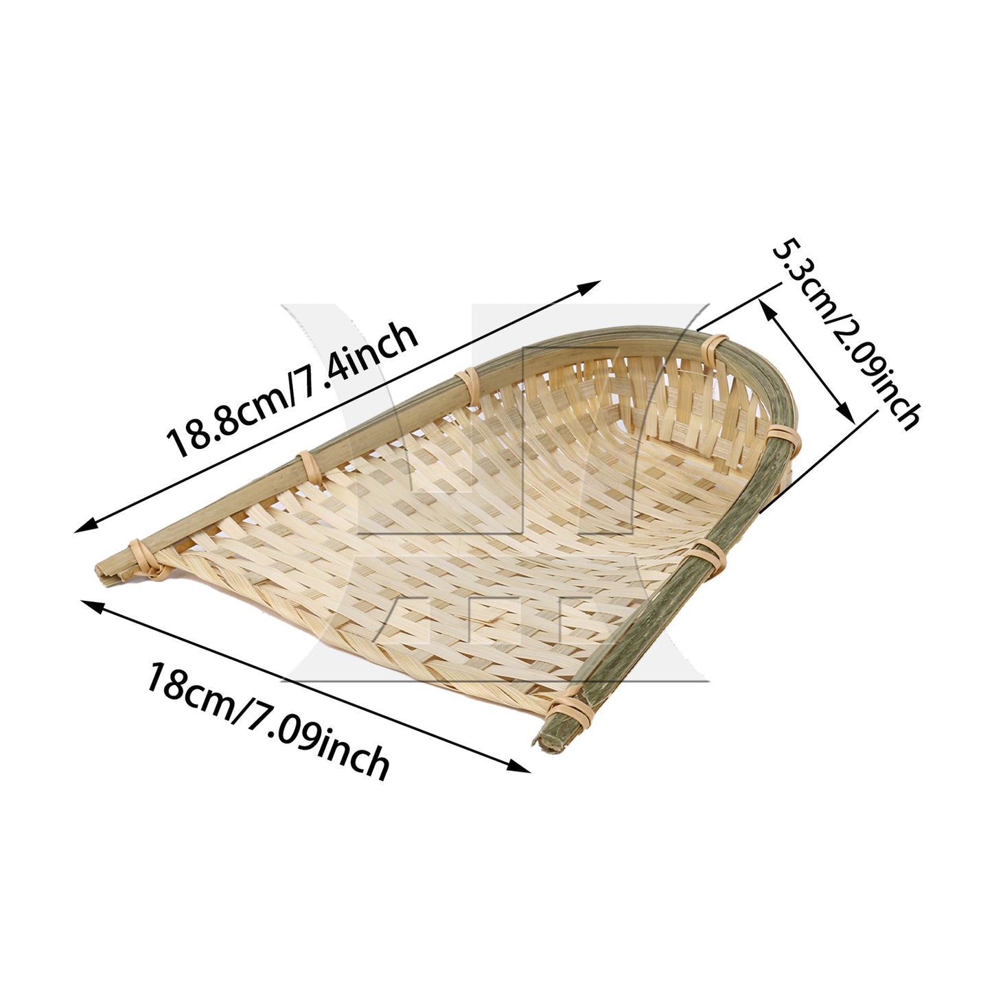 BQLZR 1pc Bamboo Weaving Dustpan, 18.8cmx18cm, Suitable For Family Dining Tables