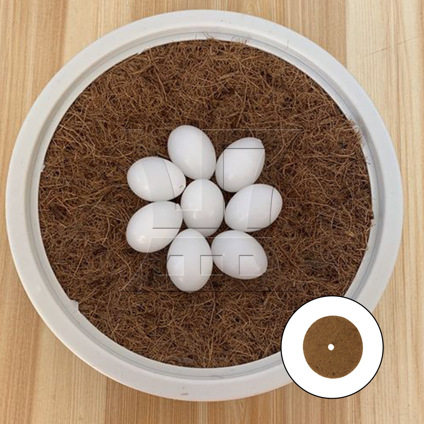 BQLZR 1pc Coconut Brown Round Hole Pad, 25Cm, Suitable For Household Products