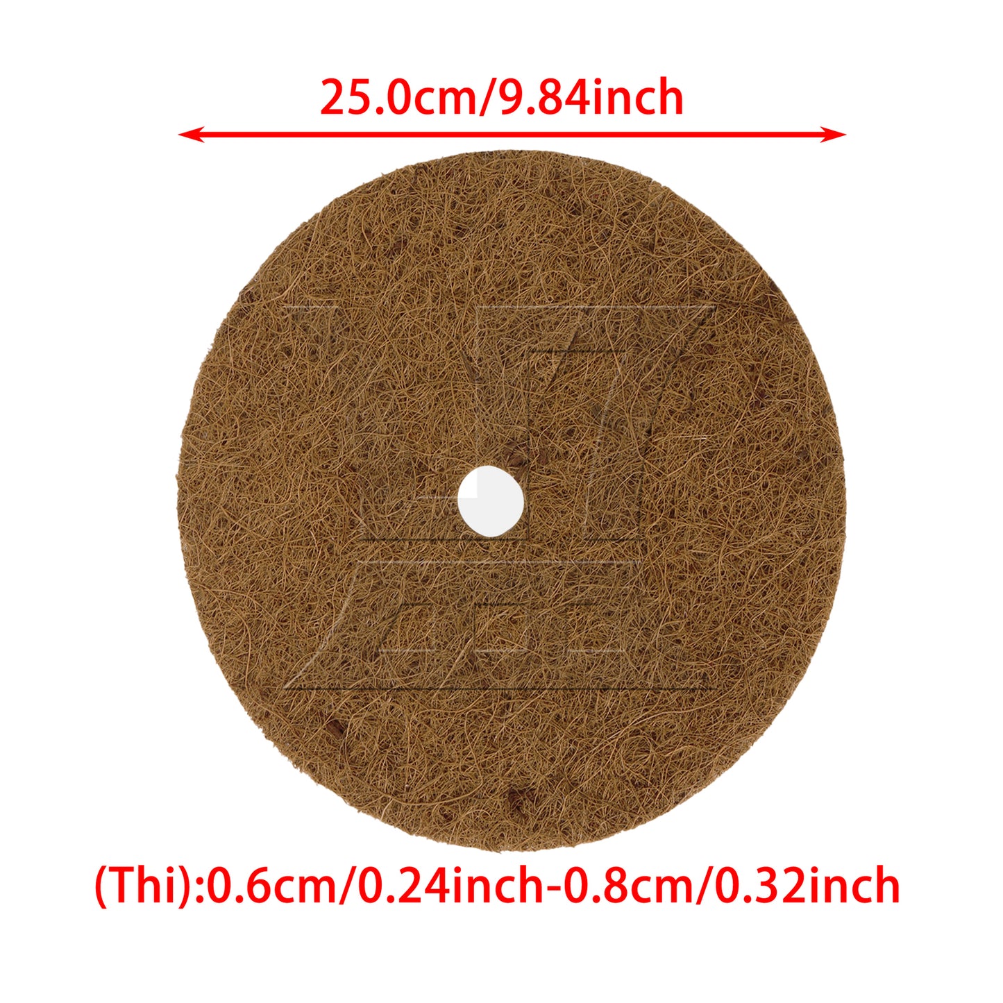 BQLZR 1pc Coconut Brown Round Hole Pad, 25Cm, Suitable For Household Products