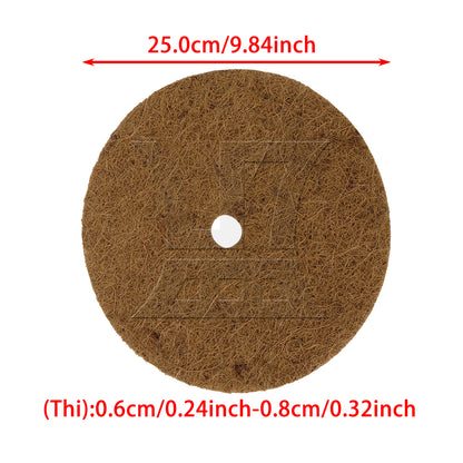 BQLZR 1pc Coconut Brown Round Hole Pad, 25Cm, Suitable For Household Products