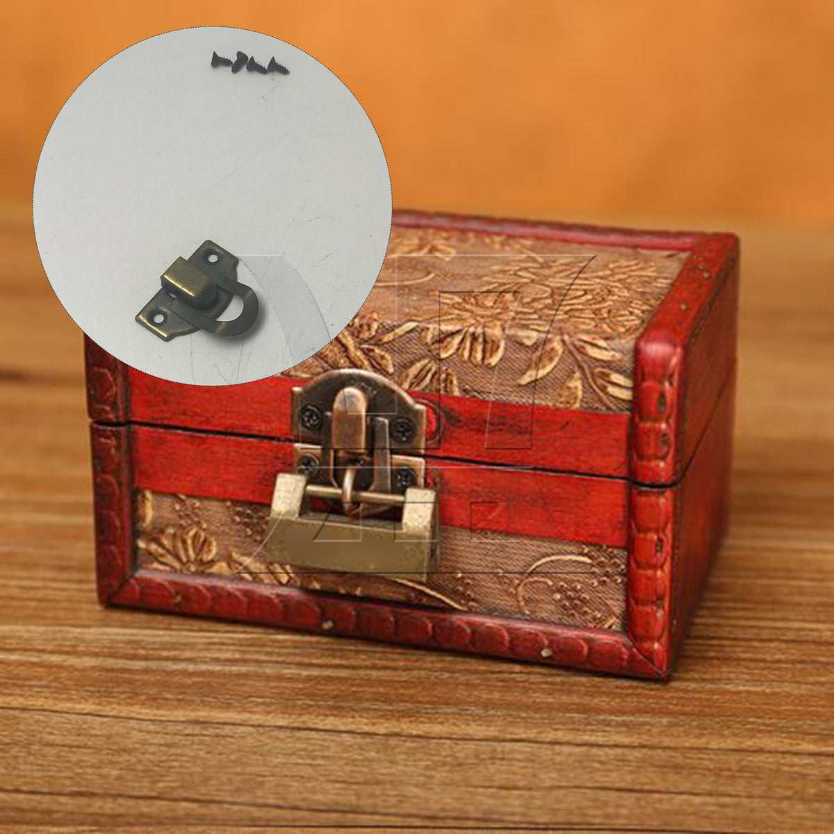 BQLZR 1pc Antique Furniture Metal Corner 29 x 27mm Blue Retro Color Hardware Box Buckle Retro Gift Box Golden Lock Buckle