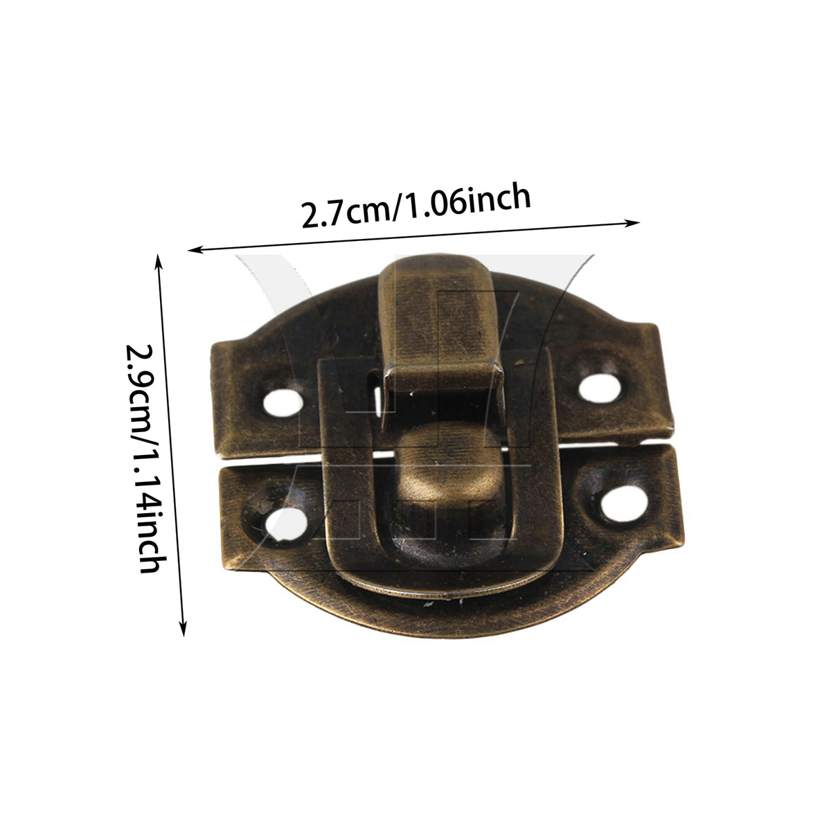 BQLZR 1pc Antique Furniture Metal Corner 29 x 27mm Blue Retro Color Hardware Box Buckle Retro Gift Box Golden Lock Buckle