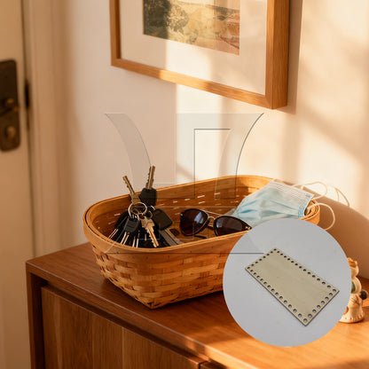 BQLZR 1pc Braided Basket Bag Bottom 20 cm Rectangular Braided Oval Wipes Box Woven Basket Bottom Plate