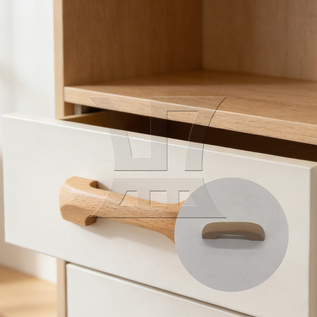 BQLZR 1pc Beech Bridge Shaped Handle Hole Spaing 64mm for Living Room Kitchen