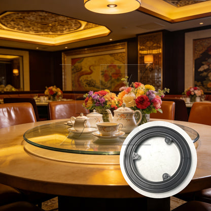 BQLZR 1pc Plastic Ring Lazy Susan Turntable Diameter 18cm Black for Load Bearing Sealing Flower Arrangement Furniture Rotary Base