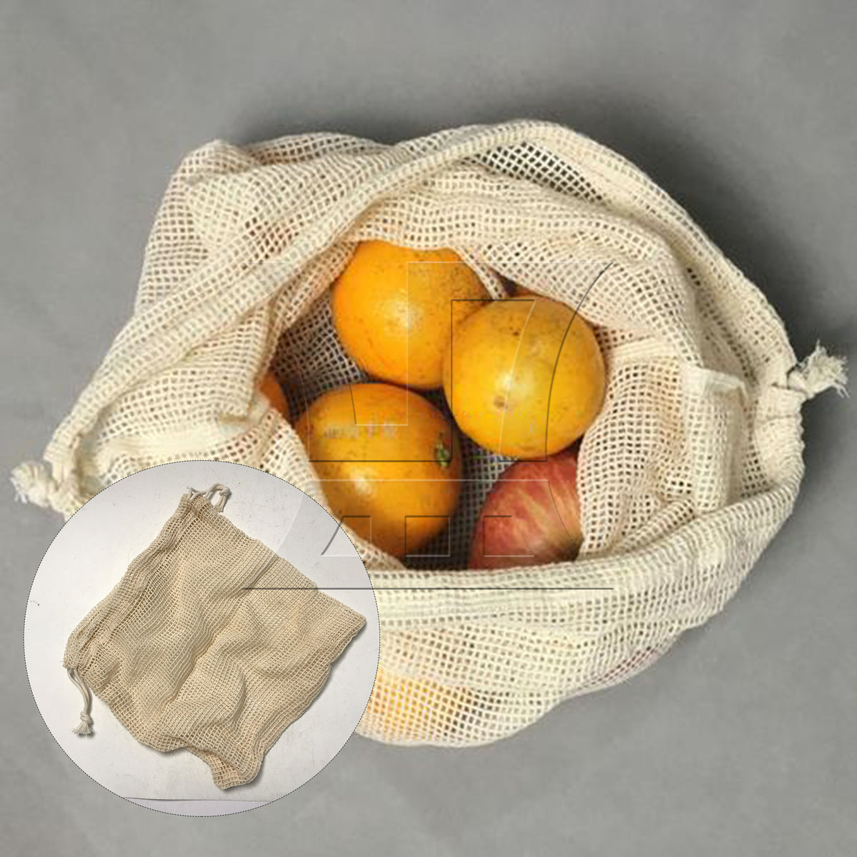BQLZR 1pc Drawstring Bag Double Drawstring 21x18cm for Vegetables Fruits Shopping Bags