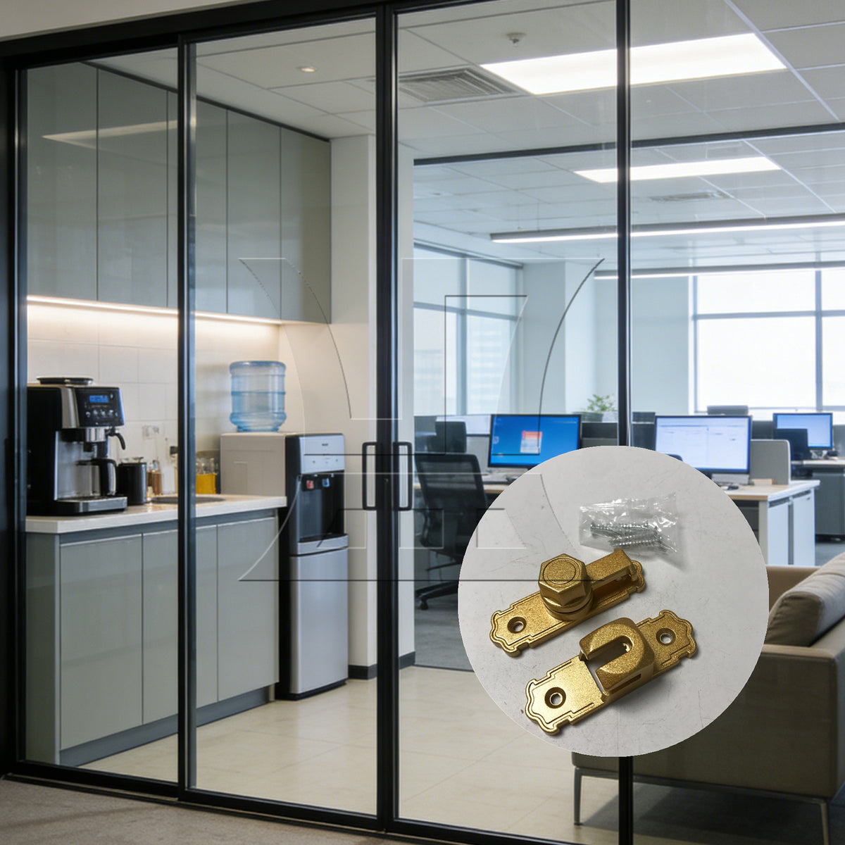 BQLZR 1pc Sliding Door Latch 90 180 Degrees Golden for Sliding Door Bathroom Door