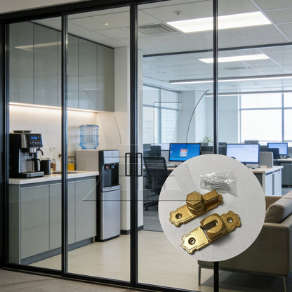 BQLZR 1pc Sliding Door Latch 90 180 Degrees Golden for Sliding Door Bathroom Door